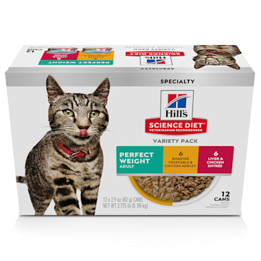 Hill S Science Diet Adult Perfect Weight Wet Cat Food Variety Pack 2 9 Oz Count Of 12 Petco