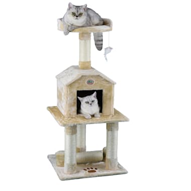 Go Pet Club Beige 45 Cat Tree Condo With Dangling Toy Petco
