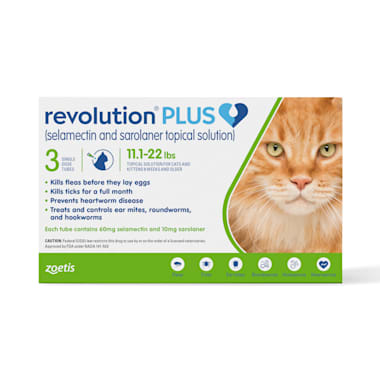 Revolution Plus Topical Solution 11 1 22lbs Cat 3 Month Supply Petco
