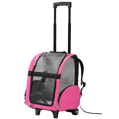 Kopeks Pink Deluxe Backpack Pet Travel Carrier With Wheels 13 L X 12 W X 20 H Petco
