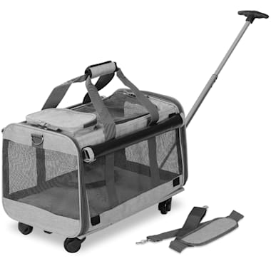 Kopeks Gray Pet Carrier With Detachable Wheels 20 L X 13 W X 11 5 H Petco