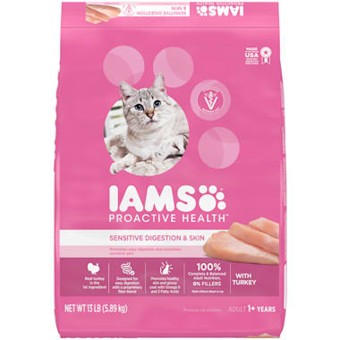 Iams Proactive Health Sensitive Digestion Skin Turkey Adult Dry Cat Food 13 Lbs Petco