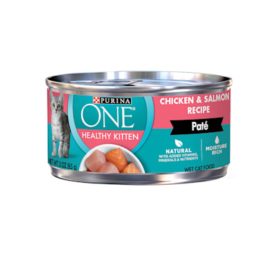 Purina One Grain Free Healthy Chicken Salmon Recipe Pate Wet Kitten Food 3 Oz Case Of 12 Petco