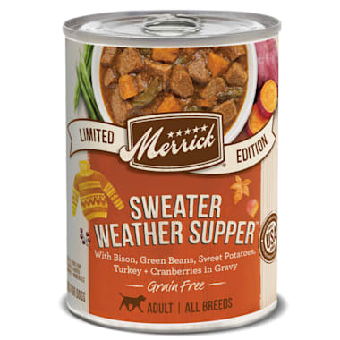 Merrick Grain Free Seasonals Sweater Weather Supper Wet Dog Food 12 7 Oz Case Of 12 Petco