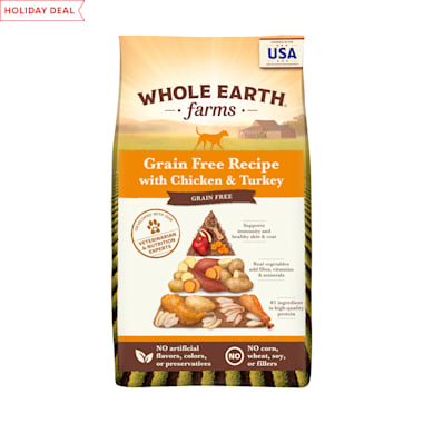 Whole earth farms grain free recipe dry dog food chicken & turkey clearance