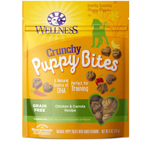 Wellness Complete Health Puppy Bites Natural Grain Free Chicken & Carrots Recipe Crunchy Treats