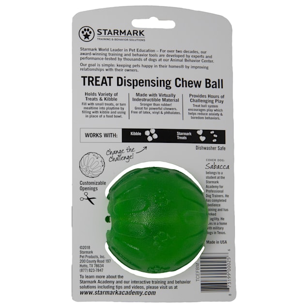 Starmark Treat Dispensing Chew Ball Dog Toy