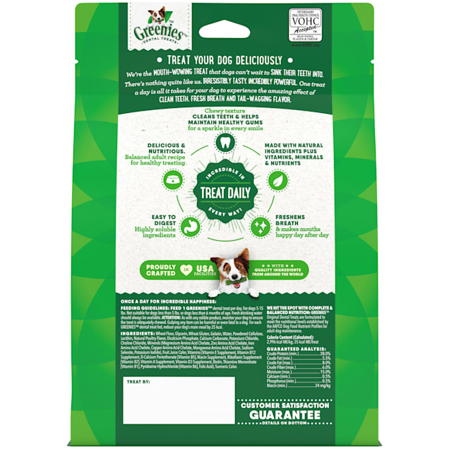 Greenies Original Teenie Natural Dog Dental Care Chews Oral Health Dog Treats, 12 oz., Count of 43 | Petco