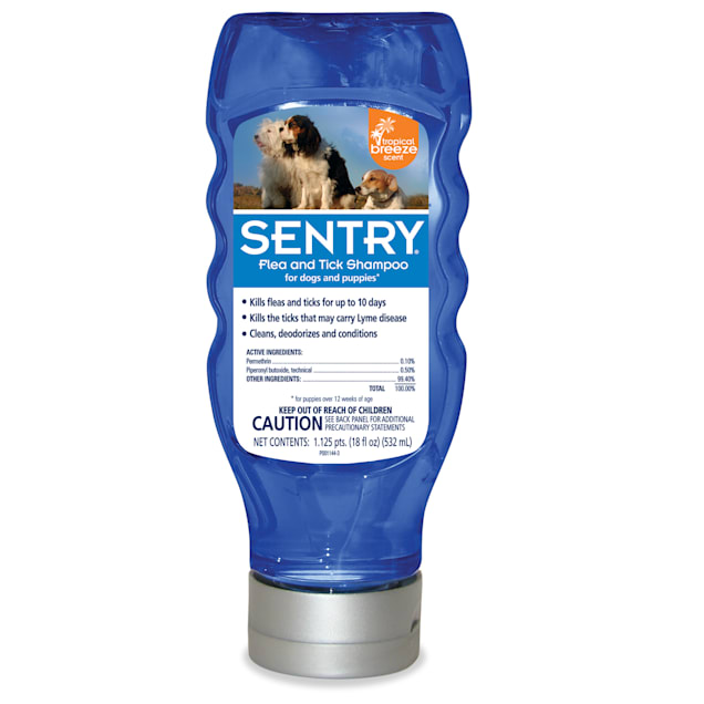 Sentry Flea & Tick Tropical Breeze Scent Shampoo For Dogs & Puppies, 18 fl. oz. - Carousel image #1