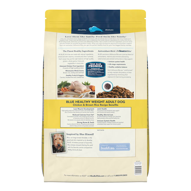 Blue Buffalo Life Protection Formula Natural Adult Healthy Weight Chicken  and Brown Rice Dry Dog Food, 30 lbs.