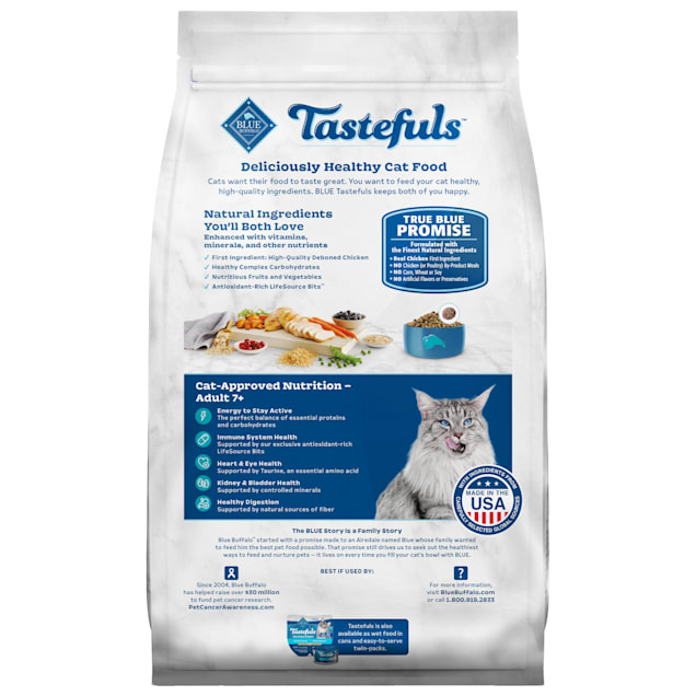 Blue Buffalo Blue Tastefuls Chicken and Brown Rice Recipe Adult 7 Natural Dry Cat Food 7 lbs