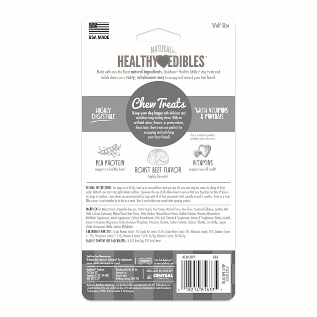 Nylabone healthy edibles roast beef discount