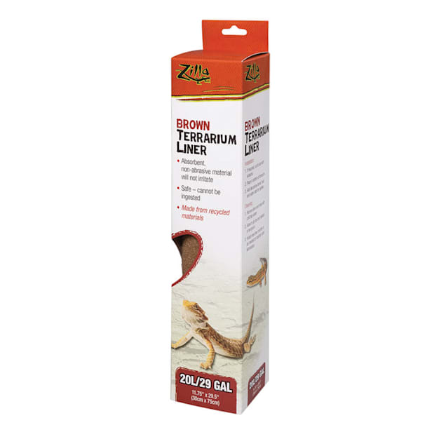 Zilla Brown Terrarium Liner Reptile Pad Reduce Odor 10/20L/29 Gallon Size 