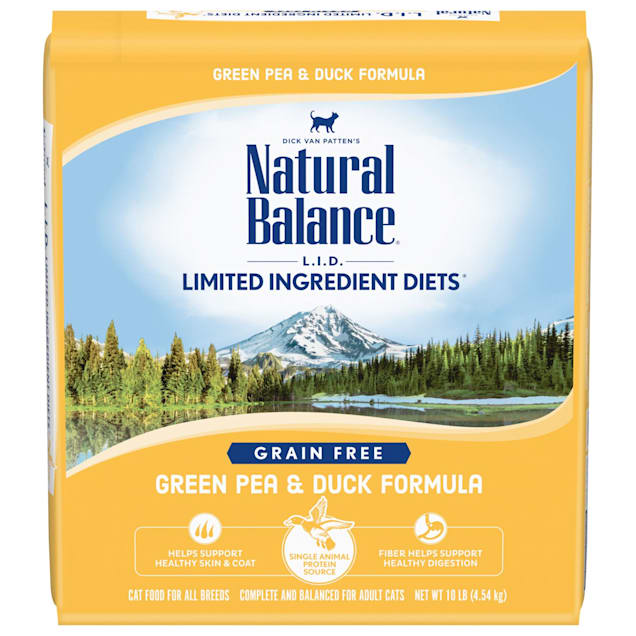 Natural Balance L.I.D. Limited Ingredient Diets Green Pea & Duck Formula Dry Cat Food, 10 lbs. - Carousel image #1