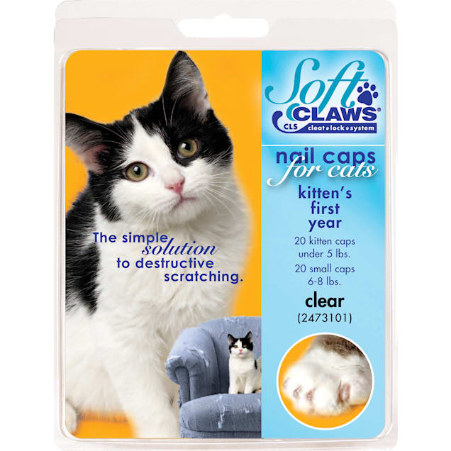 Soft Claws Clear Kitten Nail Caps, X-Small - Carousel image #1