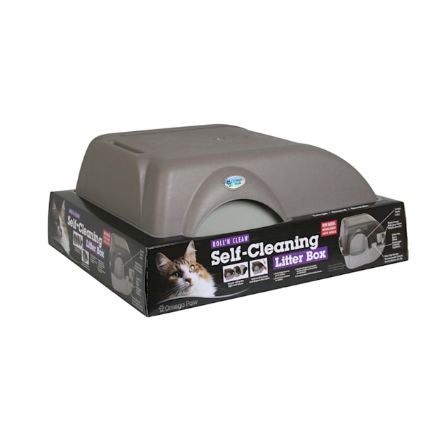 Omega Paw Easy Fill Roll N Clean No Scoop Self Cleaning Cat Litter Box,  Gray & Reviews