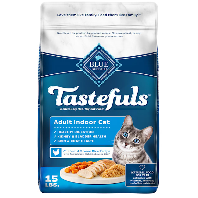 Blue Buffalo Blue Tastefuls Chicken and Brown Rice Recipe Adult Indoor Natural Dry Cat Food 15 lbs