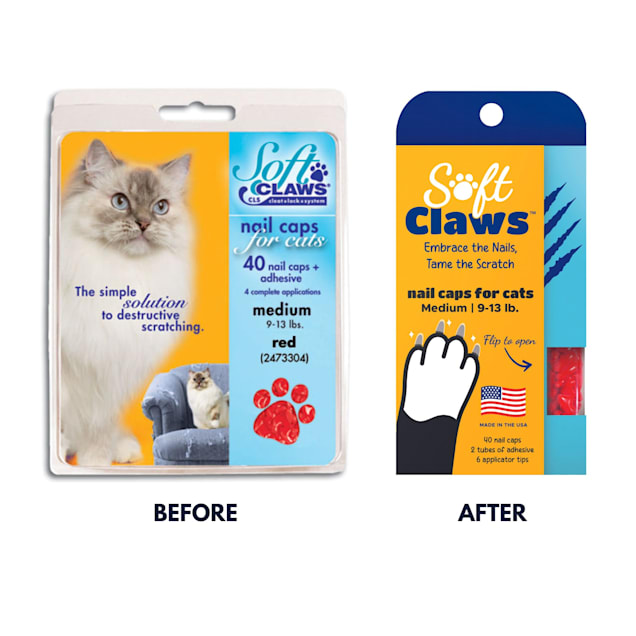 Soft Claws Blue Pastel Cat Nail Caps, Medium