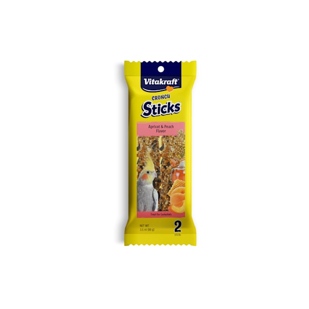 Vitakraft Triple Baked Fruit Crunch Sticks Treats for Cockatiels, 2 Pack - Carousel image #1