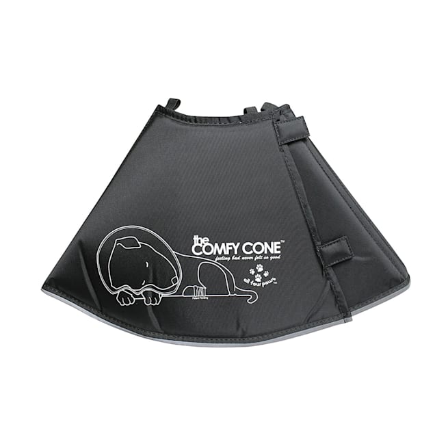 All Four Paws Comfy Cone Black Soft e-Collar with Removable Stays for Dogs, Large - Carousel image #1