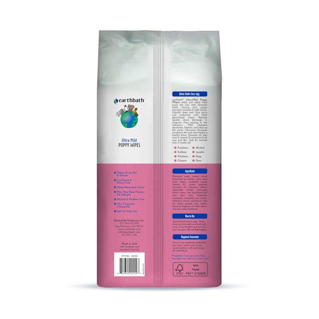 Earthbath Cherry Scented Puppy Wipes 100 Count