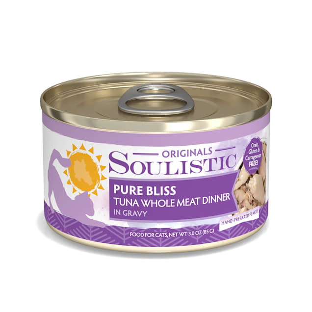 Soulistic Originals Pure Bliss Tuna Whole Meat Dinner in Gravy Wet Cat Food, 3 oz., Case of 12 - Carousel image #1