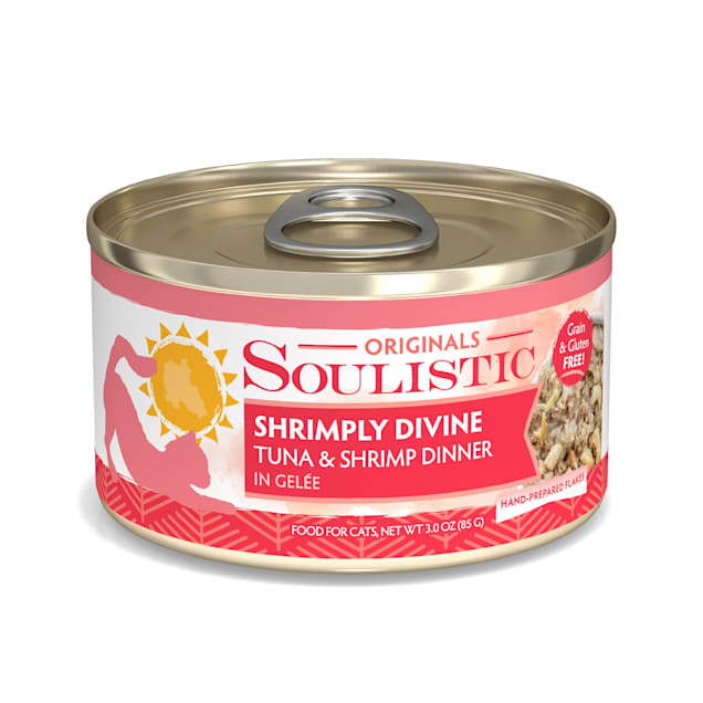 Soulistic Originals Shrimply Divine Tuna & Shrimp Dinner in Gelee Wet Cat Food, 3 oz., Case of 12 - Carousel image #1