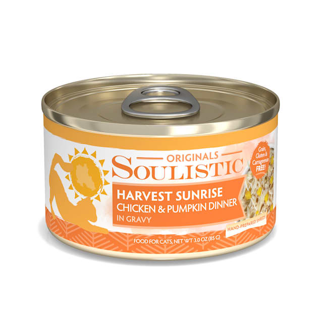 Soulistic Originals Harvest Sunrise Chicken & Pumpkin Dinner in Gravy Wet Cat Food, 3 oz., Case of 12 - Carousel image #1