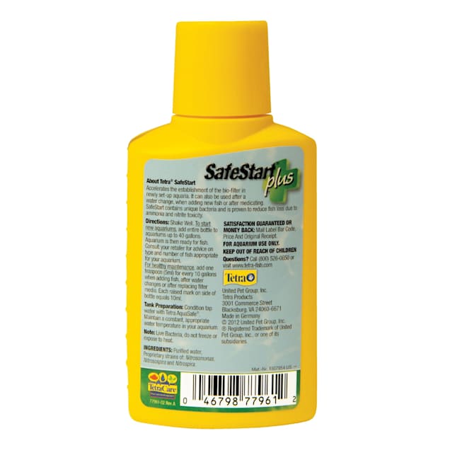 Tetra Safe Start Plus For Newly Set Up Fish Aquariums 3.38 fl.oz
