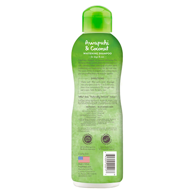 TropiClean Awapuhi Coconut Whitening Shampoo for Pets 20 fl. oz