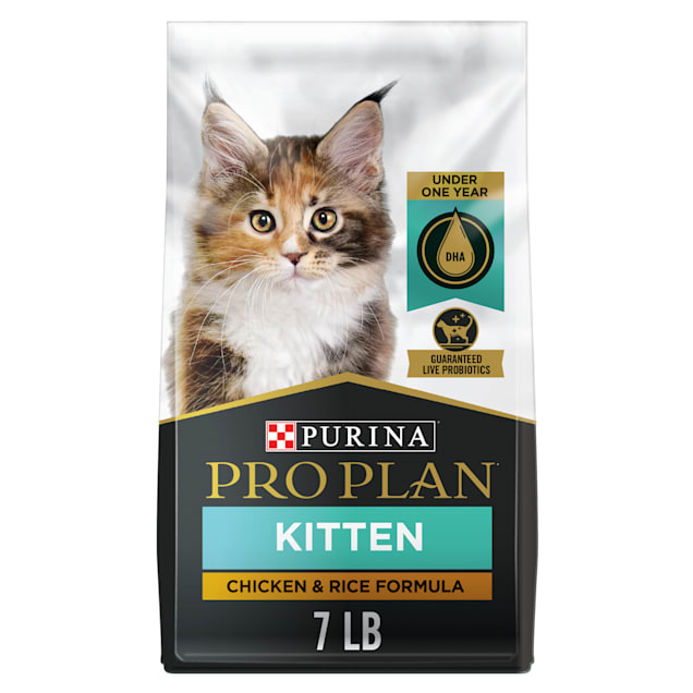 Purina Pro Plan With Probiotics High Protein Chicken & Rice Formula Dry Kitten Food, 7 lbs. - Carousel image #1