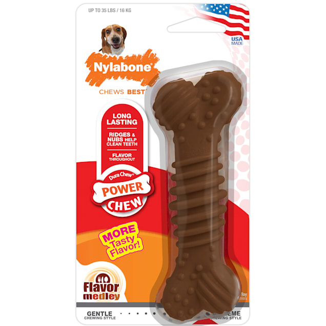 Nylabone Dura Chew Textured Bone Wolf for Dogs, Small - Carousel image #1