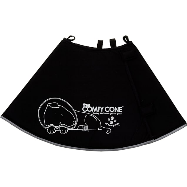 All Four Paws Comfy Cone Black Soft e-Collar with Removable Stays for Dogs, X-Large - Carousel image #1
