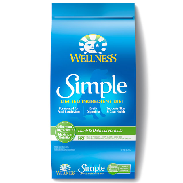 Wellness Simple Limited Ingredient Diet Lamb & Oatmeal Formula Dry Dog Food, 26 lbs. - Carousel image #1