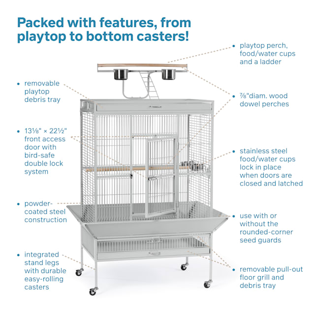 Prevue Pet Products Double Roof Bird Cage Kit, 14 L X 11 W X 19