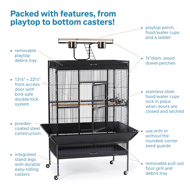 Prevue Pet Products Double Roof Bird Cage Kit, 14 L X 11 W X 19