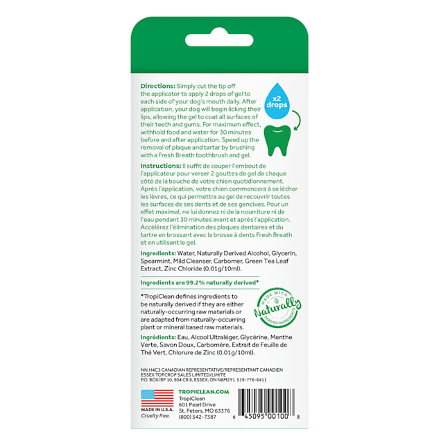 TropiClean Fresh Breath Oral Care Clean Teeth Gel for Dogs 4 fl