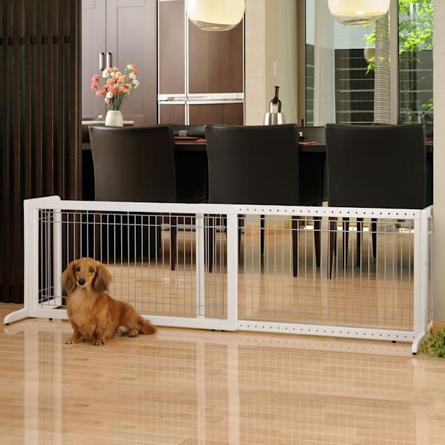 Richell Freestanding Pet Gate in Origami White Large 71.3