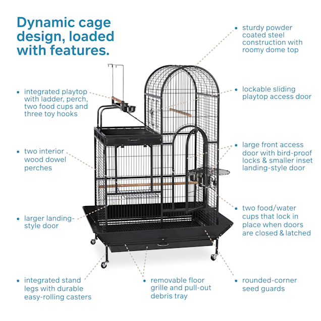 Large Wrought Iron Play Top Bird Cage - Prevue Hendryx