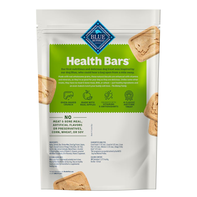 Blue Buffalo Health Bars Oven Baked with Natural Ingredients Apples Yogurt Crunchy Dog Biscuits 16 oz. Petco
