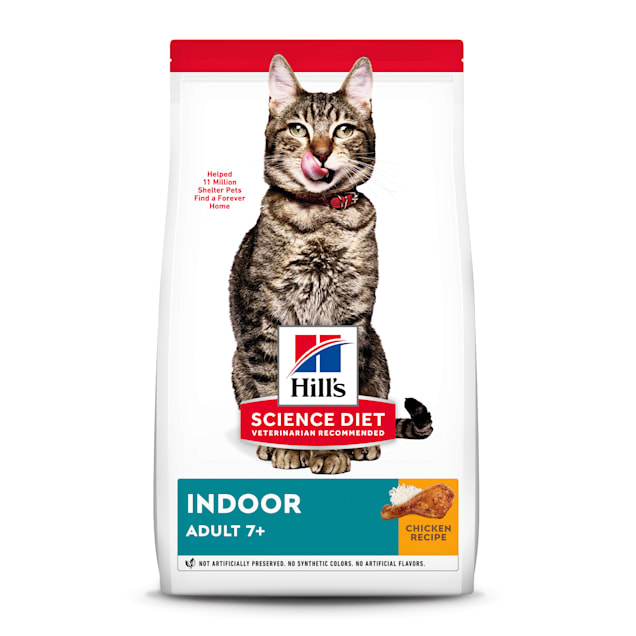 Hill's Science Diet Adult 7+ Indoor Chicken Recipe Dry Cat Food, 15.5 lbs. - Carousel image #1
