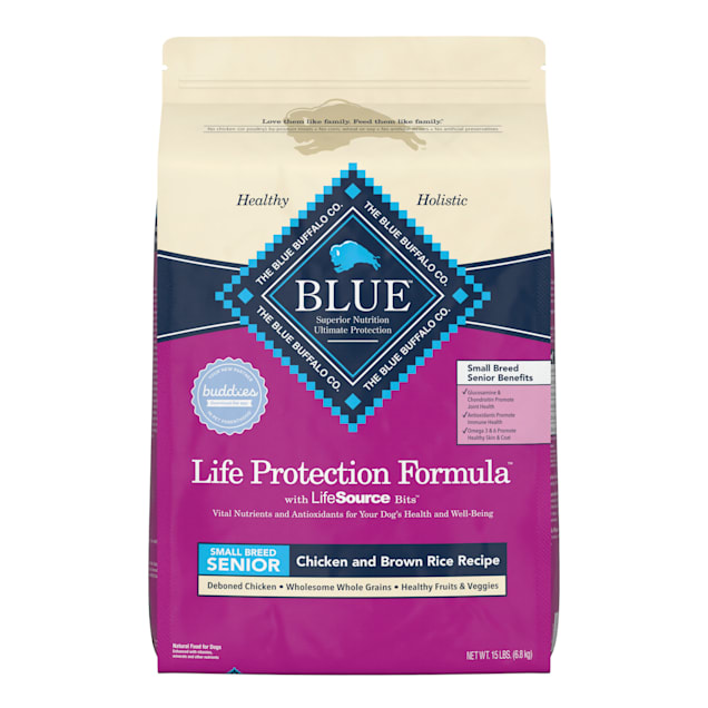 Blue Buffalo Blue Life Protection Formula Small Breed Senior Chicken & Brown Rice Recipe Dry Dog Food, 15 lbs. - Carousel image #1