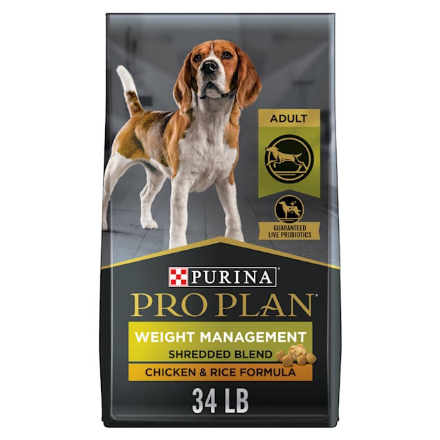 Purina Pro Plan with Probiotics Shredded Blend Weight Management Formula Dry Dog Food, 34 lbs. - Carousel image #1