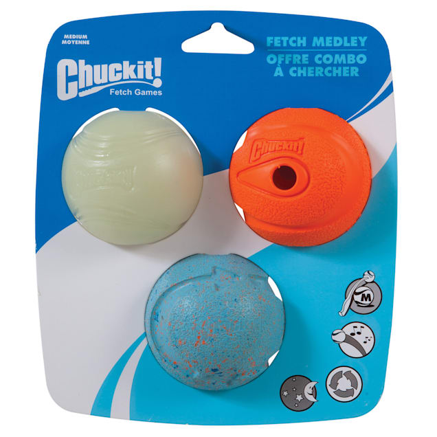Chuckit! Fetch Medley Ball Set Dog Toys, Medium - Carousel image #1