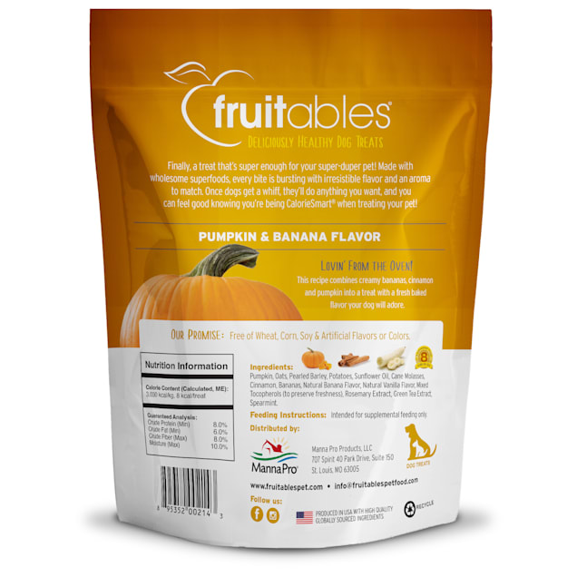 Fruitables Pumpkin Banana Healthy Dog Treats 7 oz