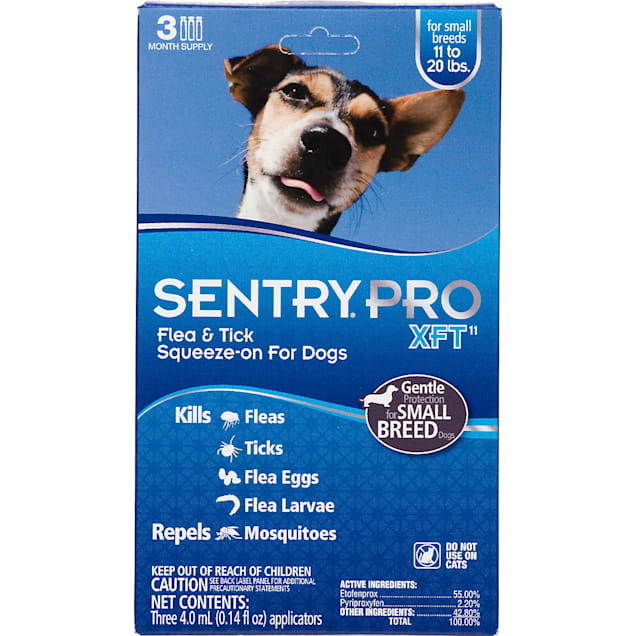 Sentry Pro XFT Squeeze-On Dogs 11 to 20 lbs. Flea & Tick Treatment, 3 Month Supply - Carousel image #1