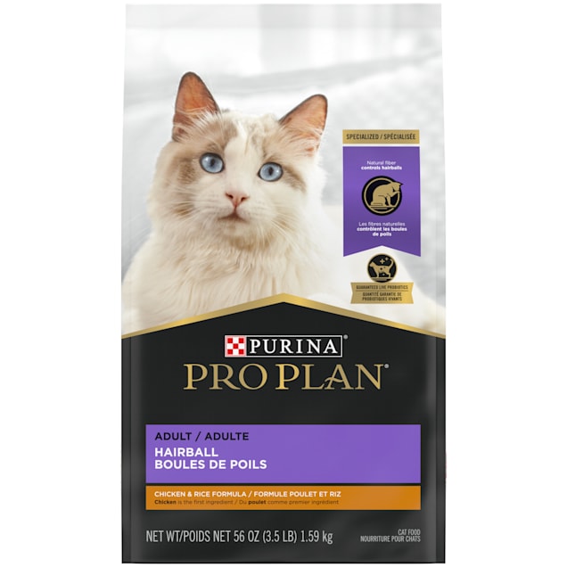 Purina Pro Plan Focus Adult Hairball Management Chicken & Rice Formula Cat Food, 3.5 lb. - Carousel image #1