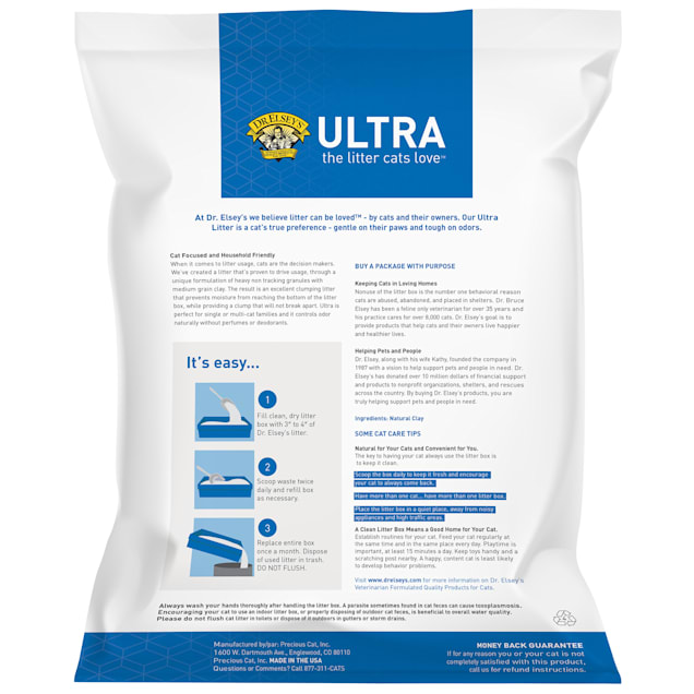 Dr. Elsey s Ultra Clumping Clay Multi Cat Litter 40 lbs. Petco