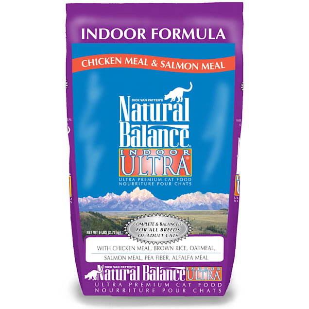 Natural Balance Indoor Ultra Chicken Meal, Brown Rice, Oat Groats, Salmon Meal & Pea Fiber Dry Cat Food, 6 lbs. - Carousel image #1