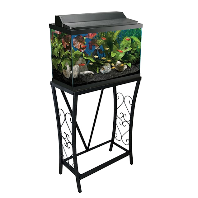 Aquatic Fundamentals 10 Gallon Scroll Aquarium Stand, Black